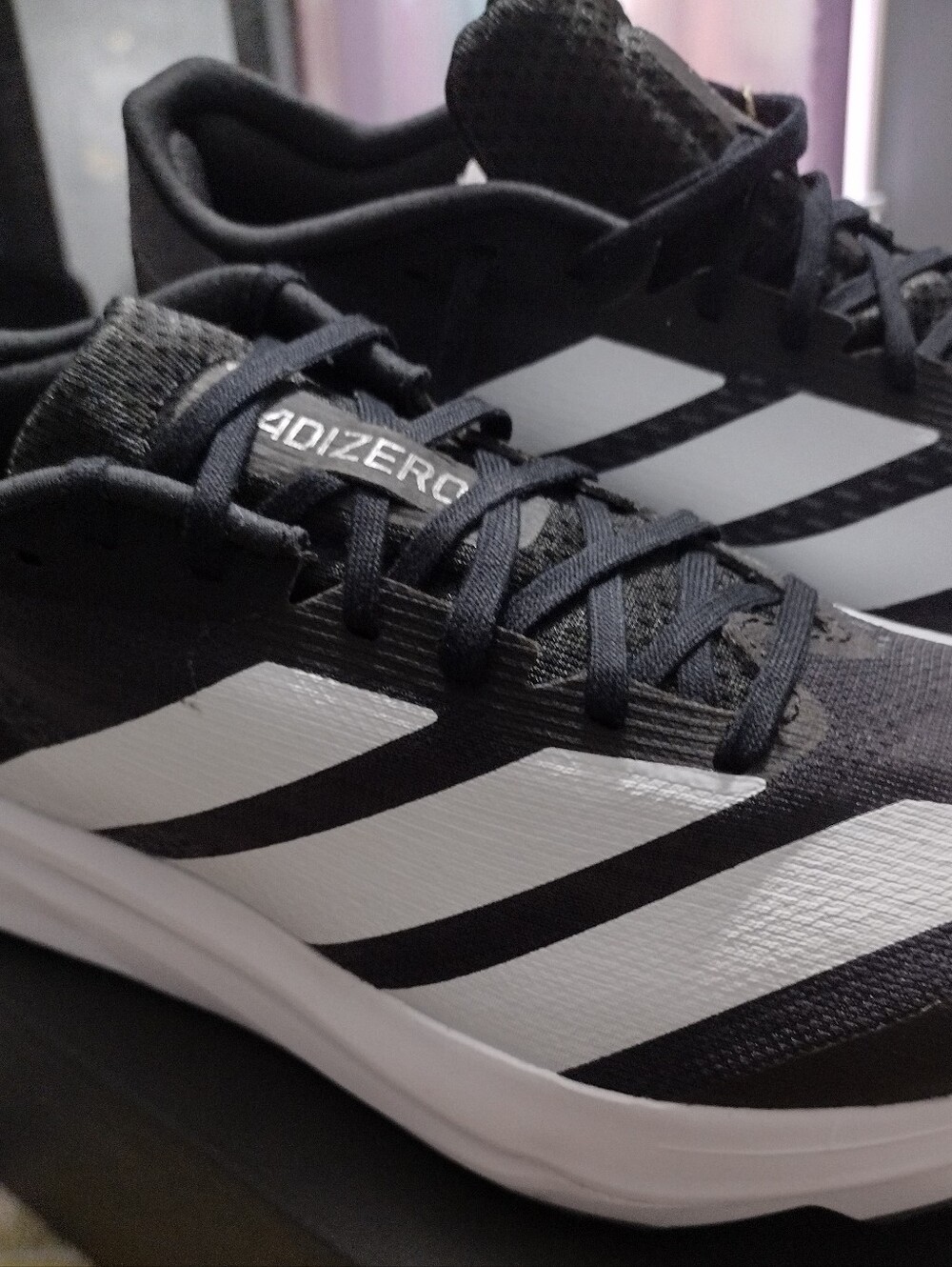 adidas Black and White Adizero Running Shoes Women's Sz9 NEW